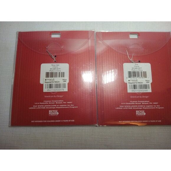 2) NEW Lenox American by Design Bell & Tree Charms SKU #815577 & #815579 NOS - Picture 6 of 6
